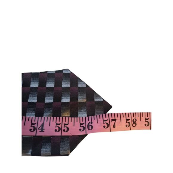Joseph & Feiss Mens Tie Necktie Designer Luxury Black Gray Burgundy Geometric - Picture 10 of 12